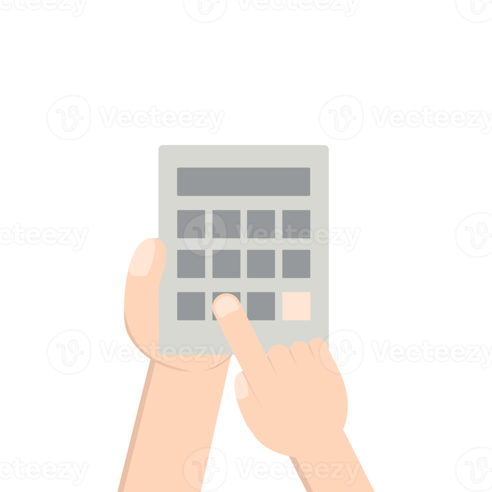 Hand Holding Calculator png