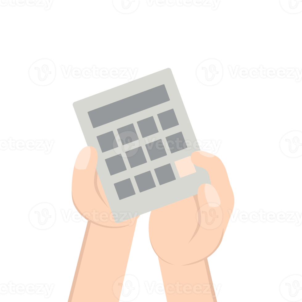 Hand Holding Calculator png