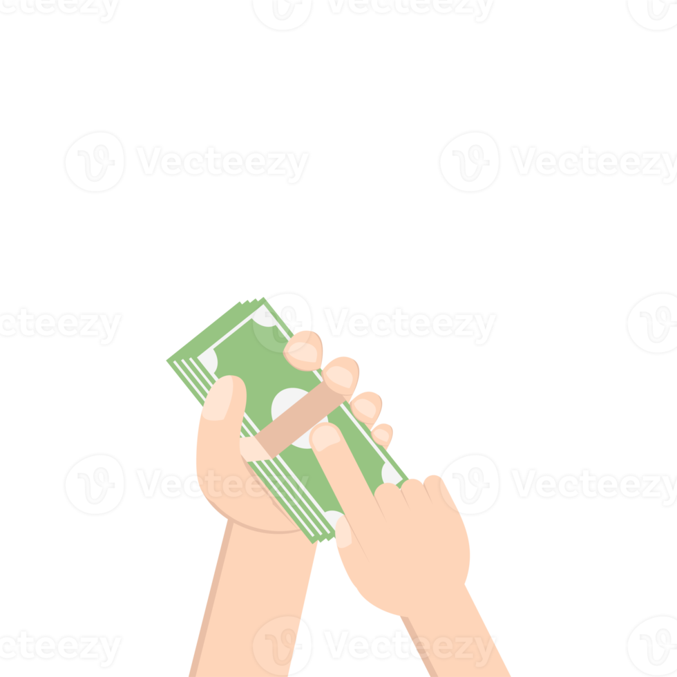 Hand Holding Pile of Money png