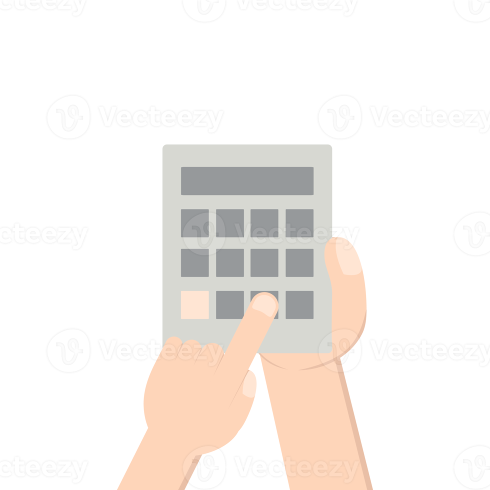 Hand Holding Calculator png