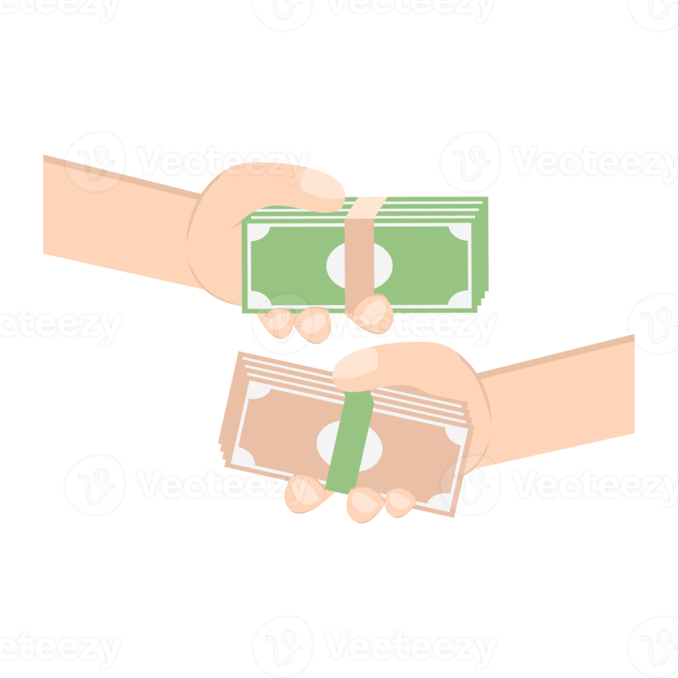 Hand Holding Pile of Money png