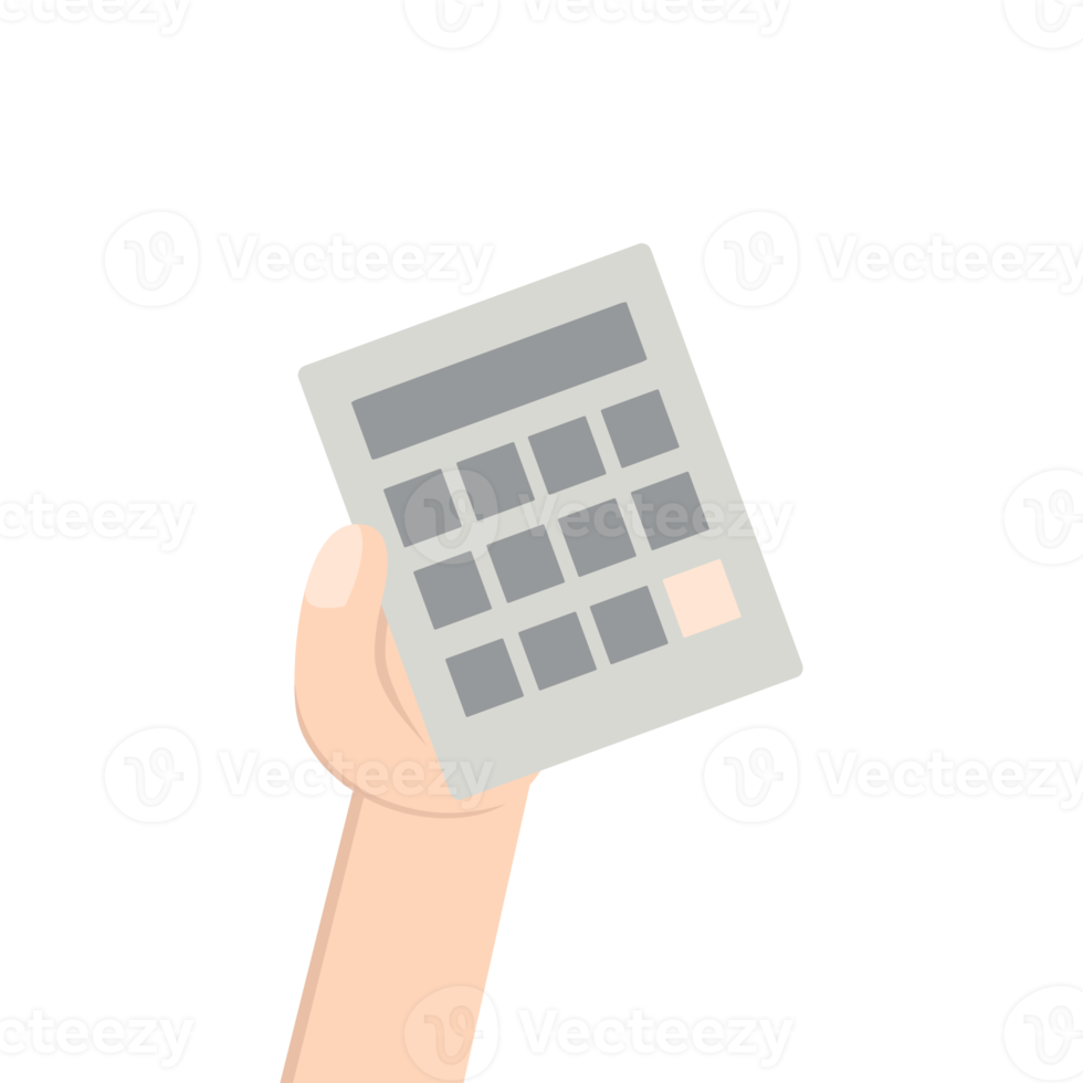 Hand Holding Calculator png