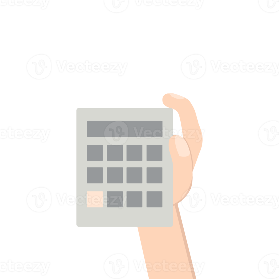 Hand Holding Calculator png