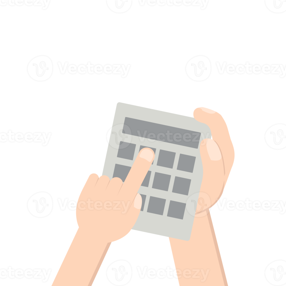 Hand Holding Calculator png