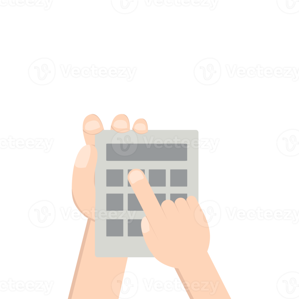 Hand Holding Calculator png