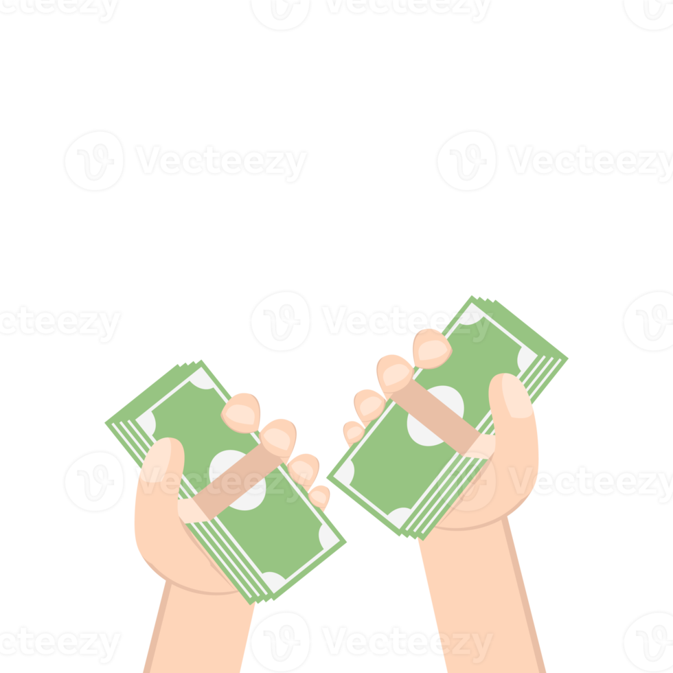 Hand Holding Pile of Money png