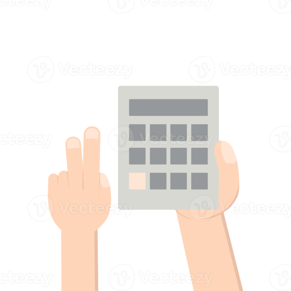 Hand Holding Calculator png