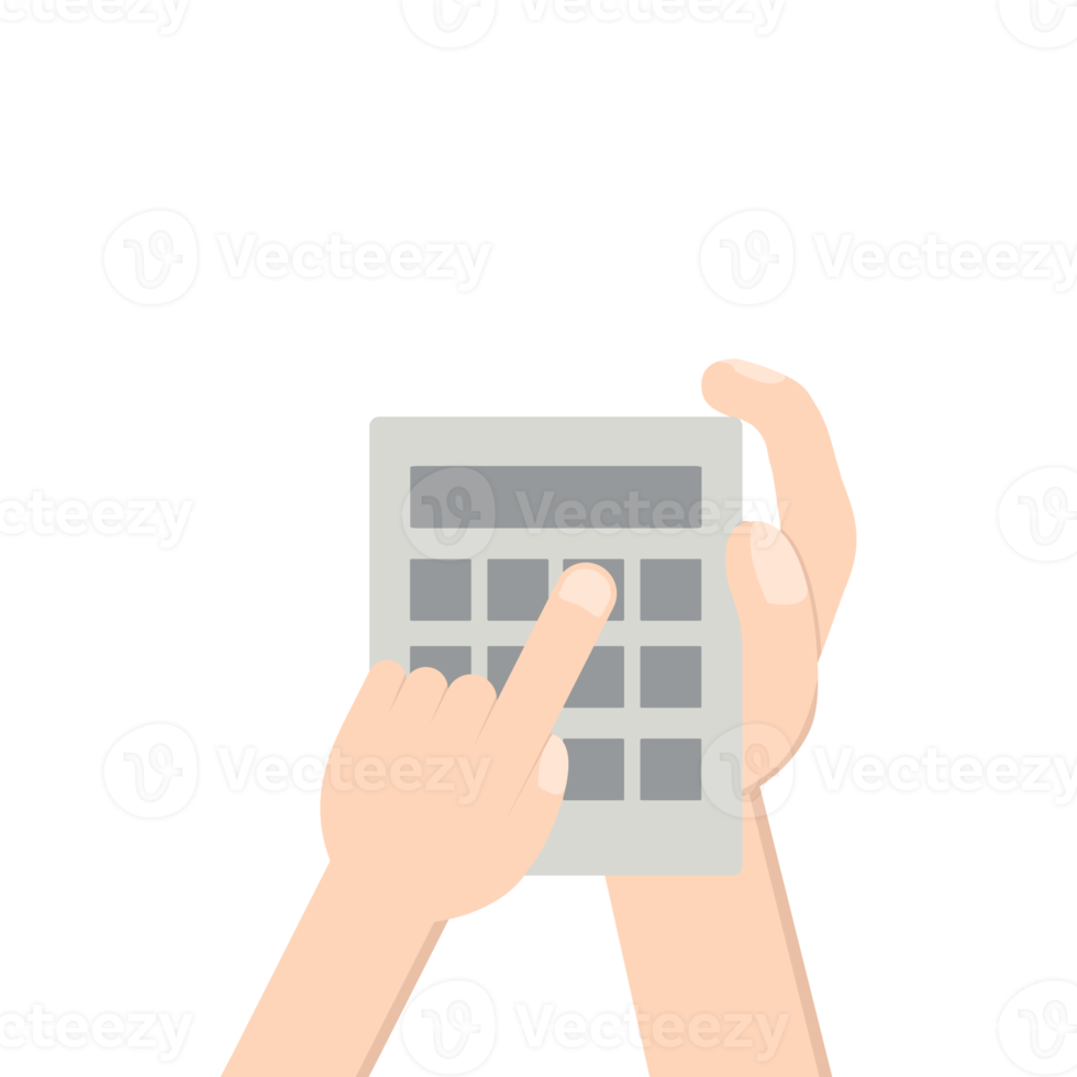 Hand Holding Calculator png