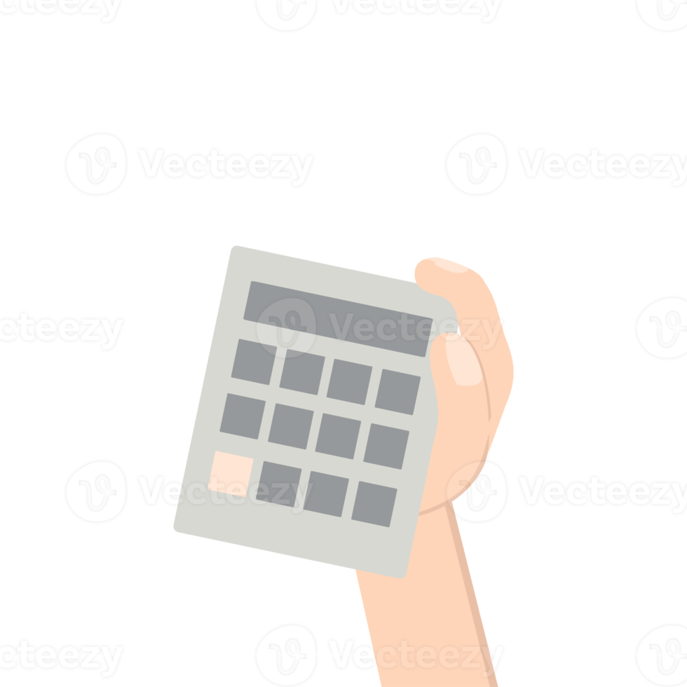 Hand Holding Calculator png