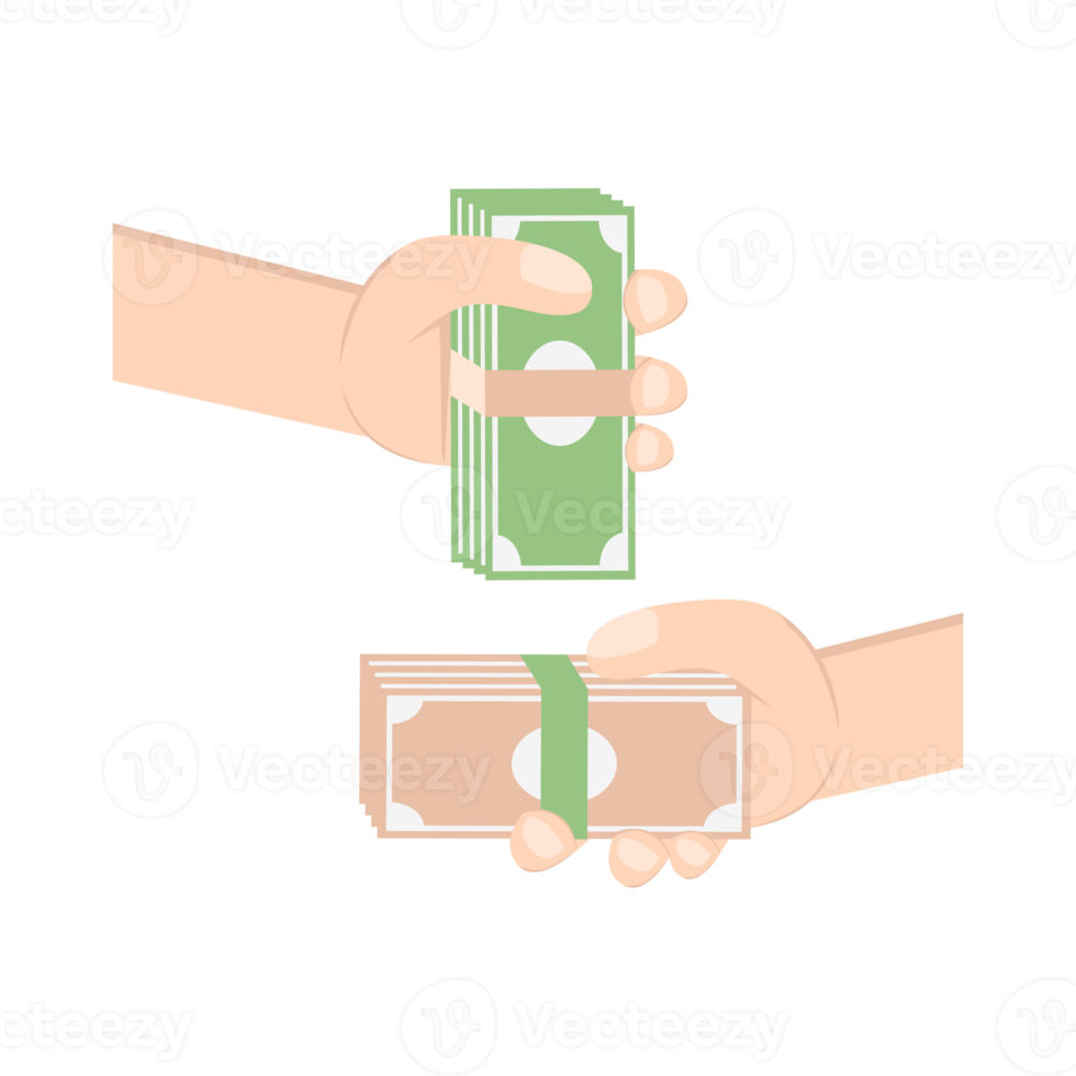 Hand Holding Pile of Money png