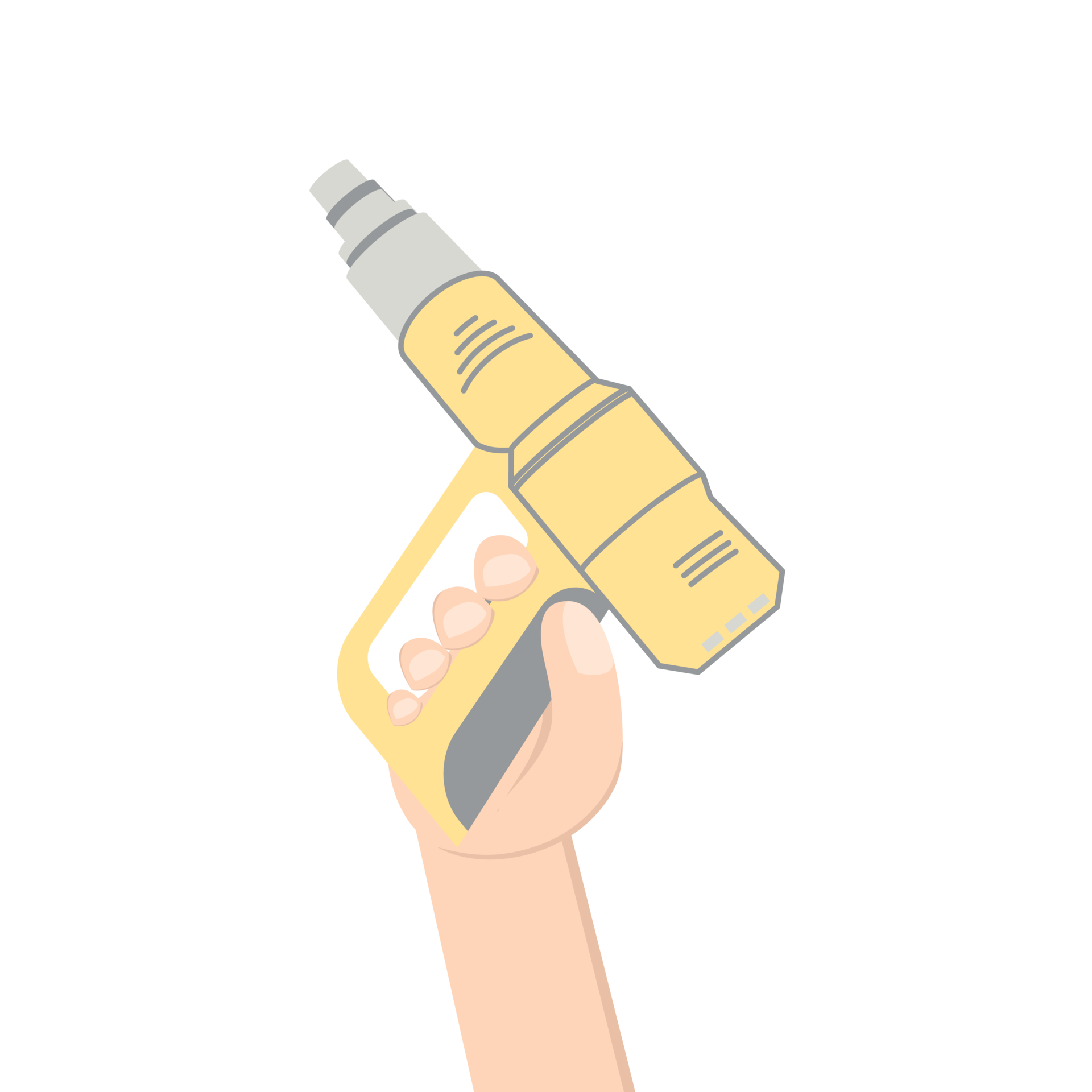 Right Handed Holding Hot Gun Construction Tool Equipment 10834799 PNG