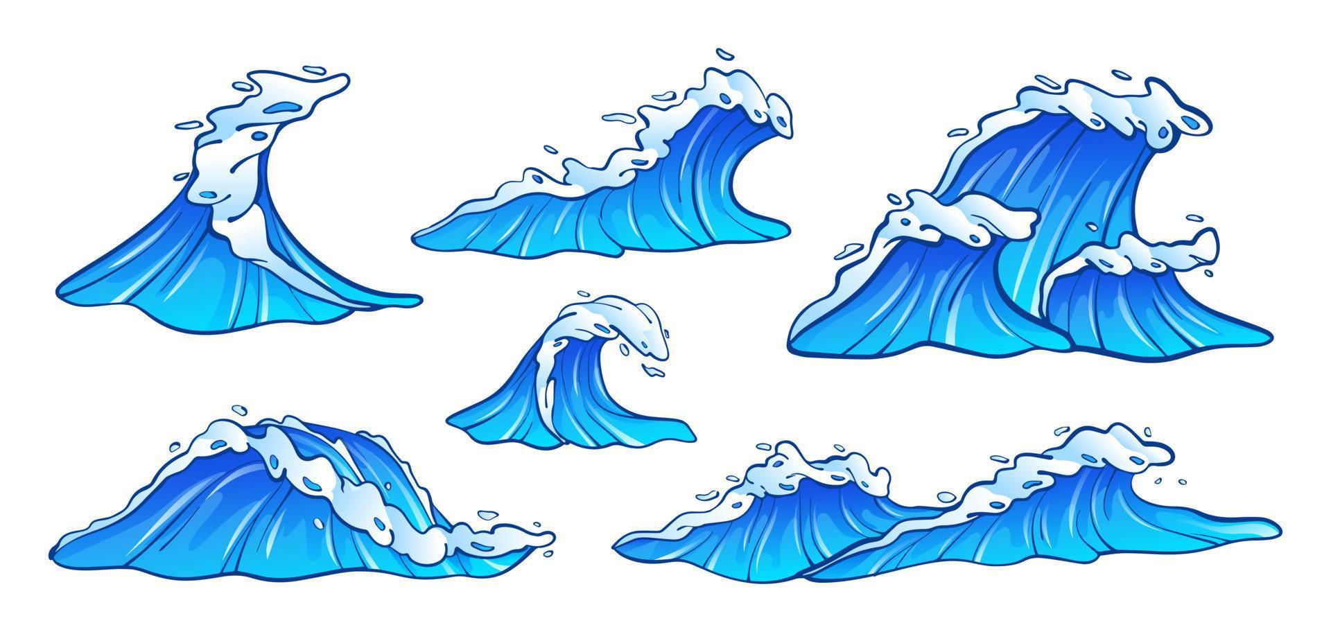 colección de ilustraciones vectoriales de olas marinas. conjunto de olas azules del océano con espuma blanca en estilo de dibujos animados 10834800 Vector en Vecteezy colección de ilustraciones vectoriales de olas marinas. conjunto de olas azules del océano con espuma blanca en estilo de dibujos animados 10834800 Vector en Vecteezy