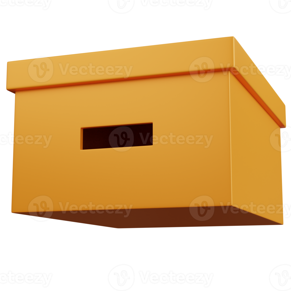 3d rendering floating empty file storage isolated png