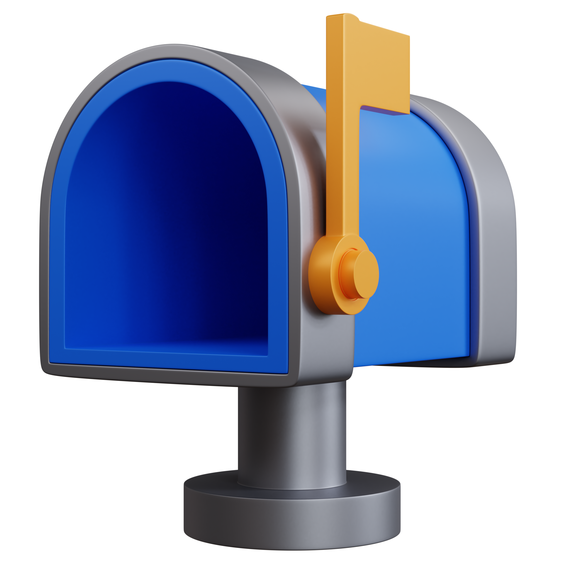 3d rendering blue mailbox without cover isolated 10834852 PNG