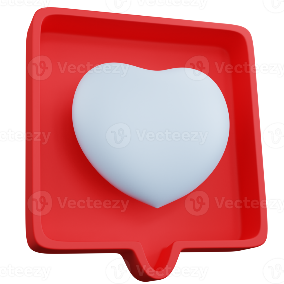 3D-Rendering-Chat-Herz isoliert png