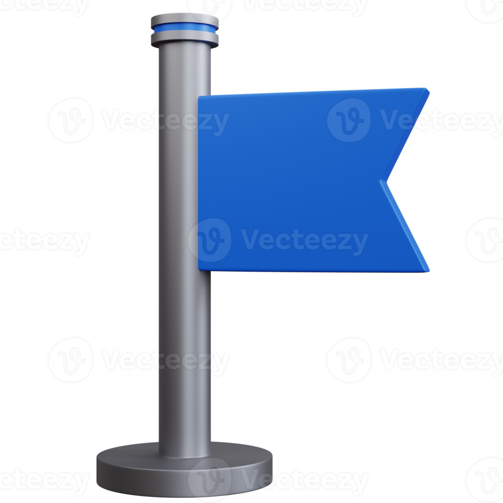 3d rendering blue flag isolated 10834883 PNG