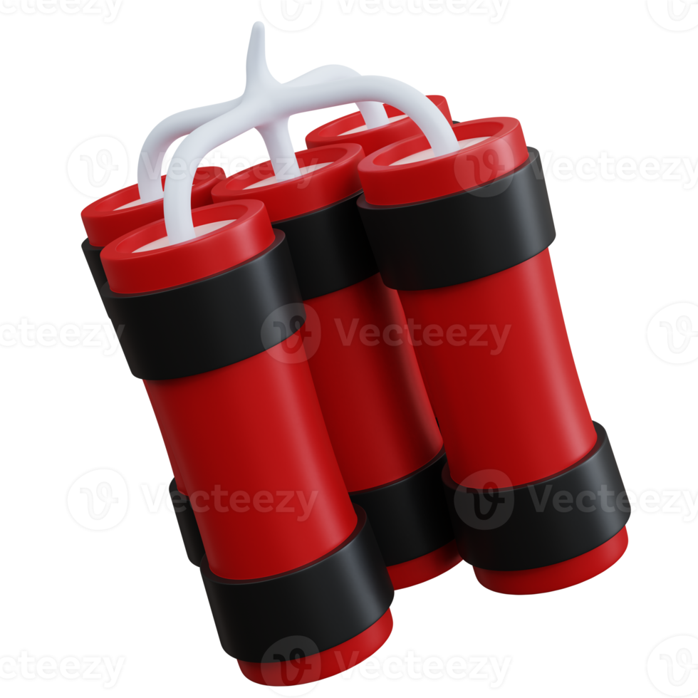 3d rendering red dynamite set isolated png