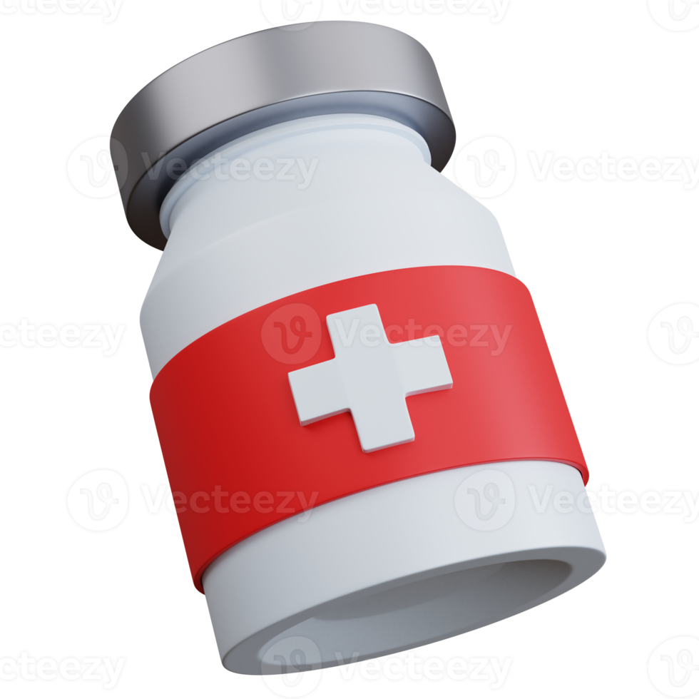 3d rendering floating medicine box isolated png