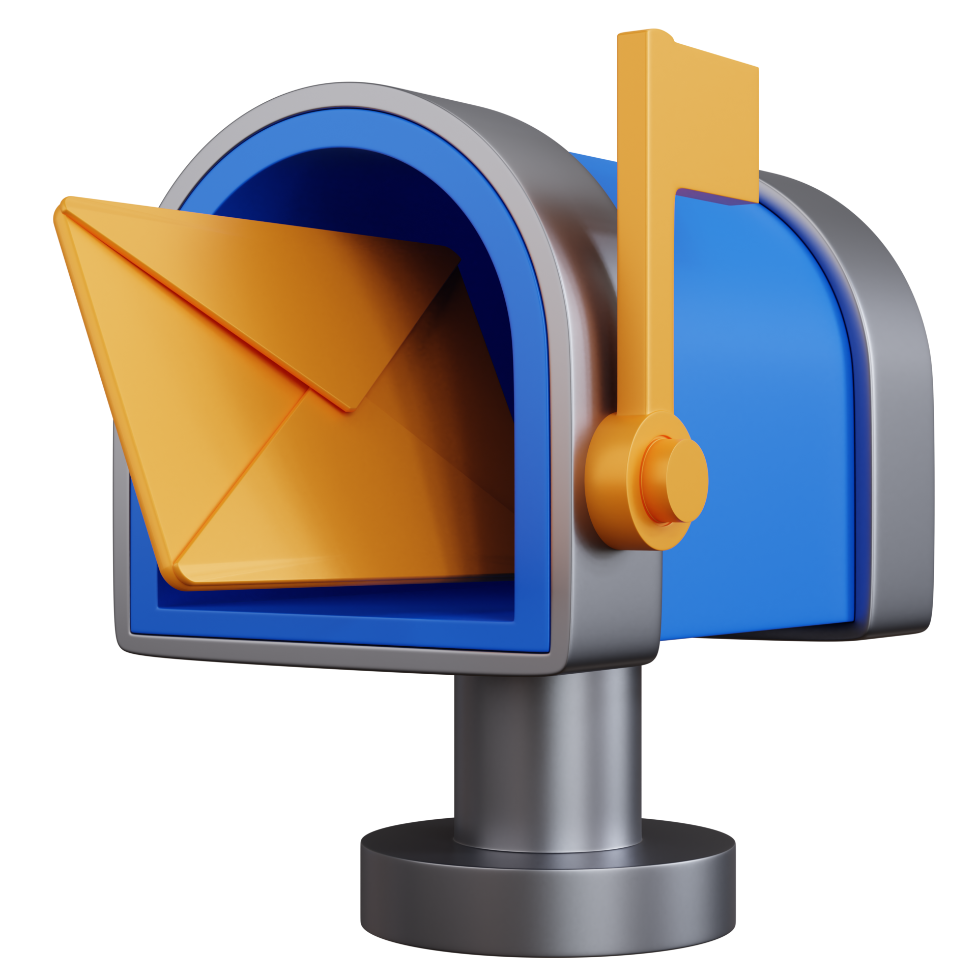 3d rendering blue Mailbox with mail isolated 10834898 PNG