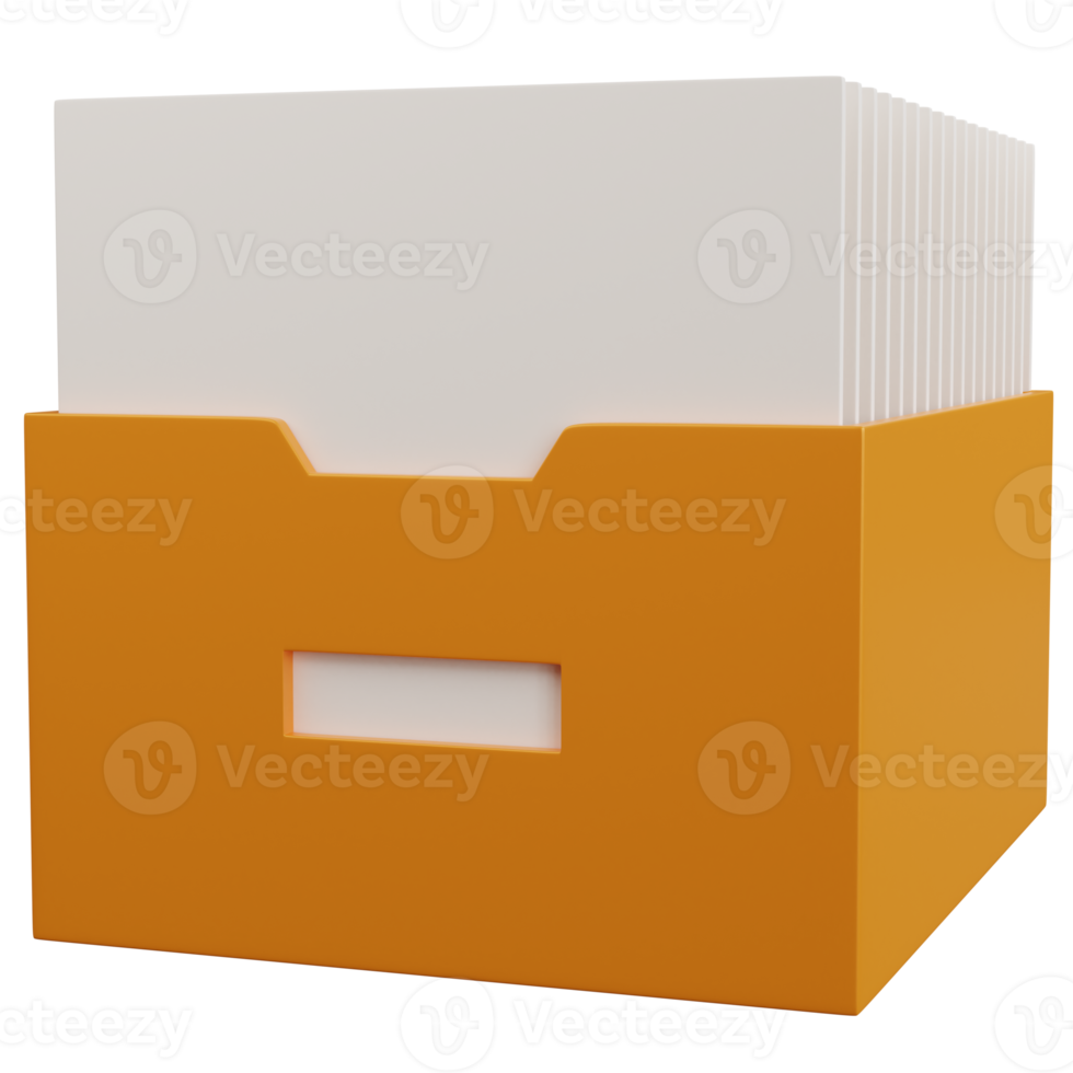 3d rendering yellow file storage isolated 10834903 PNG
