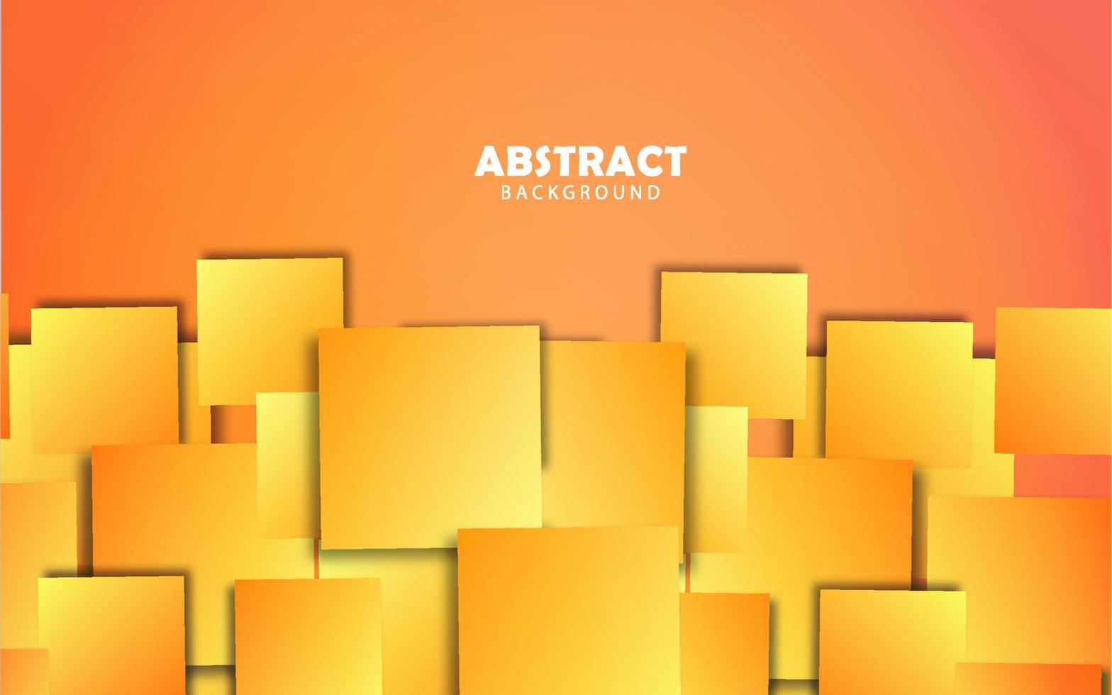 Abstract geometric square orange color background vector