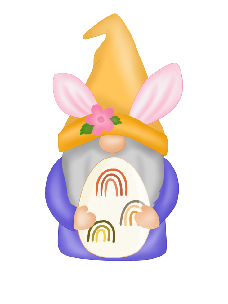 Easter Bunny Gnome with Easter Egg png