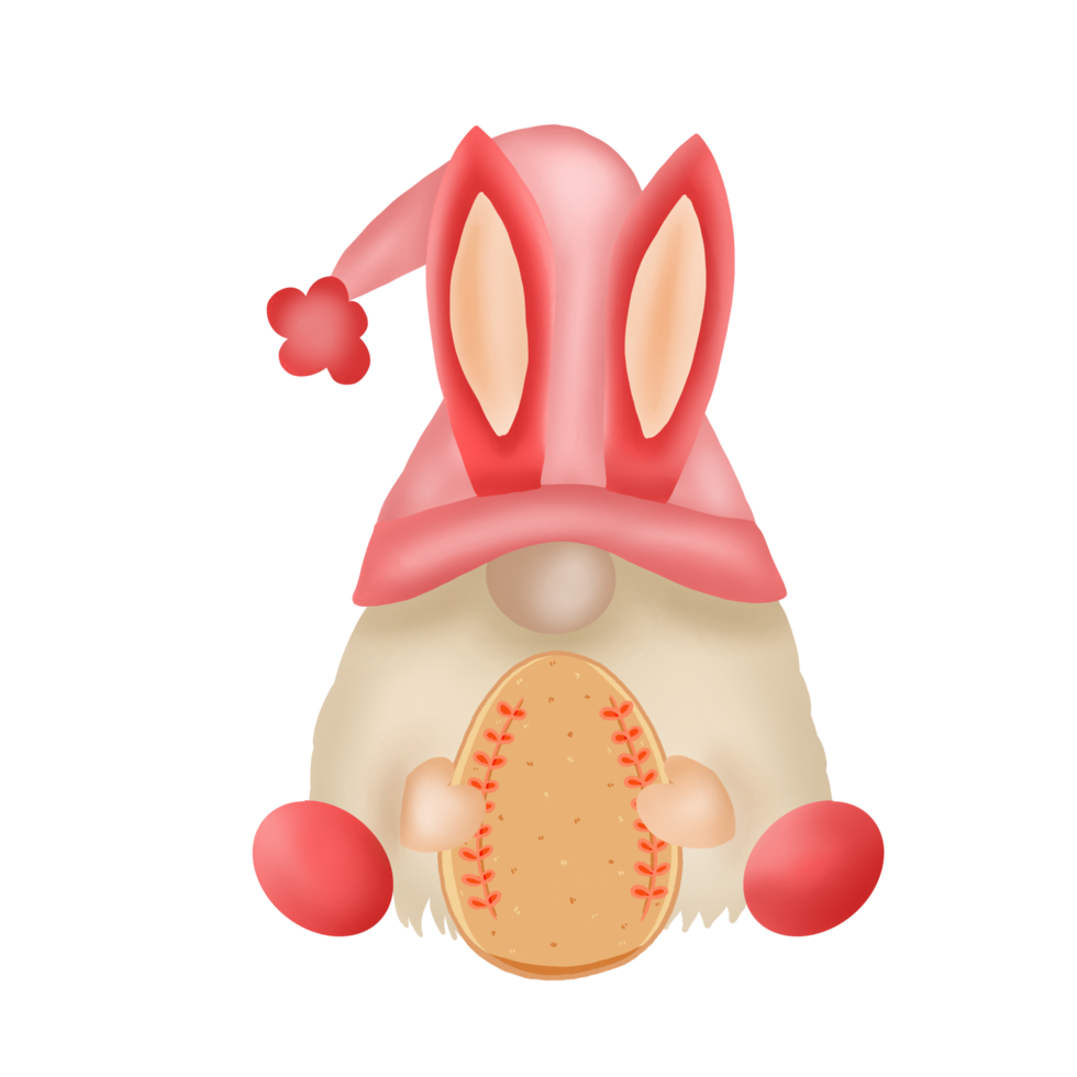 Easter Bunny Gnome with Easter Egg png