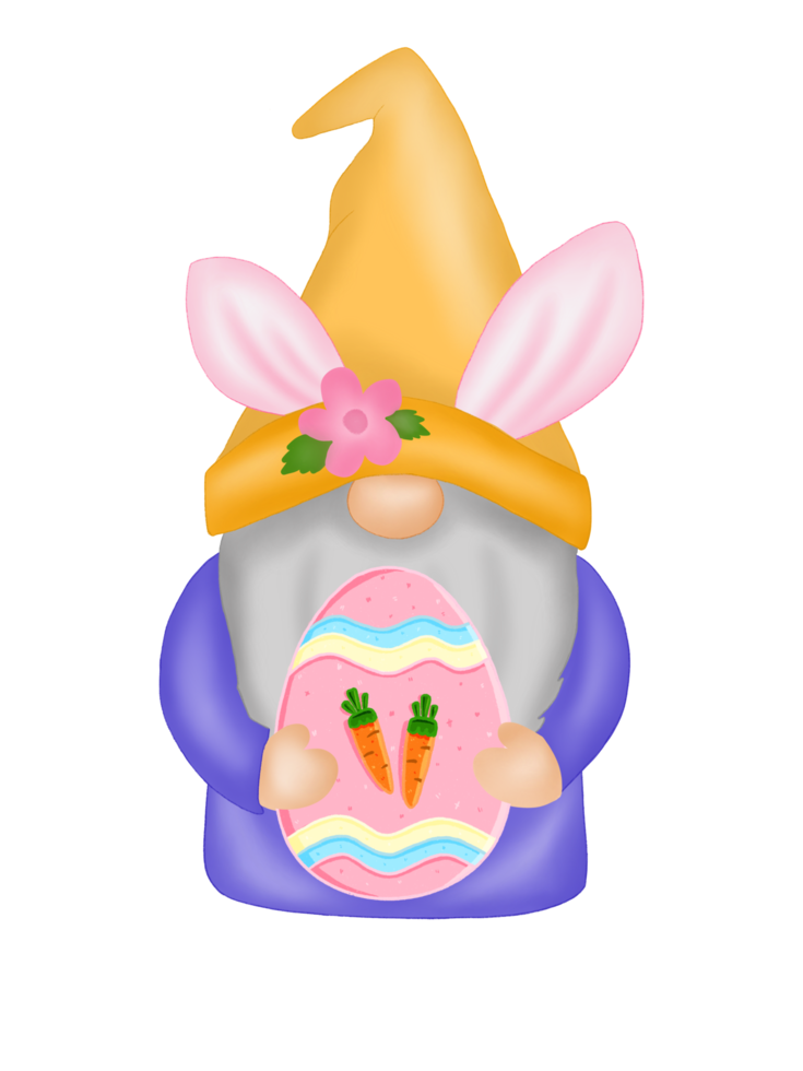 Easter Bunny Gnome with Easter Egg png