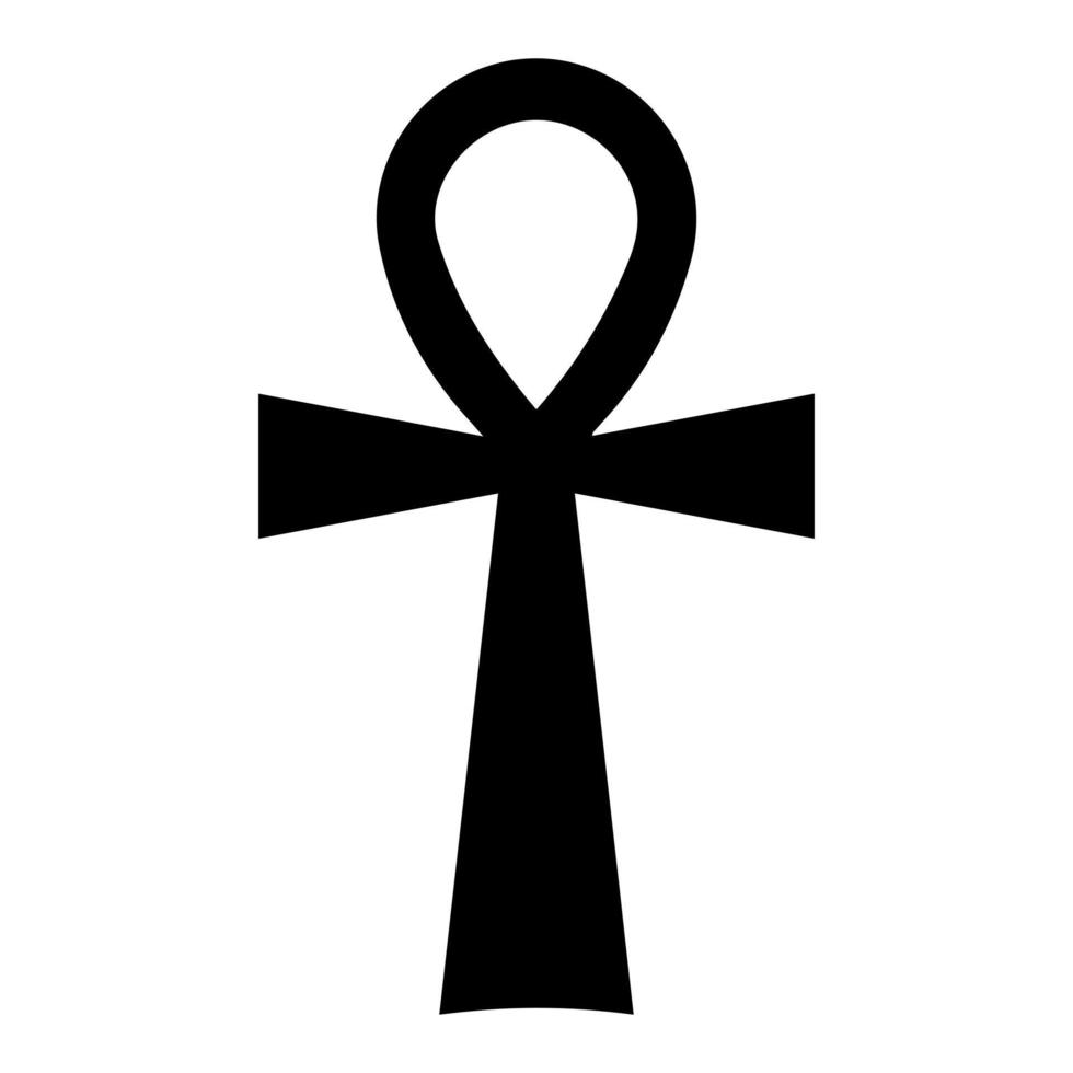 cruz copta ankh icono color negro. ilustración vectorial vector