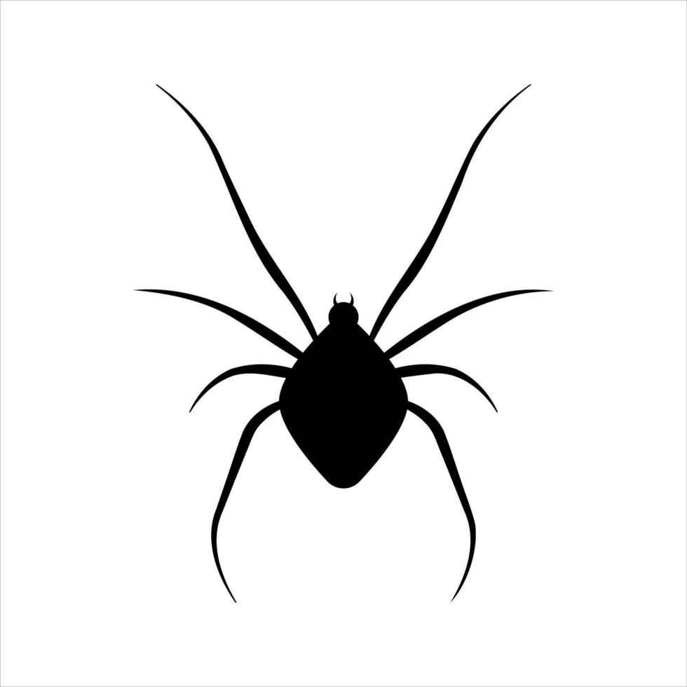 Spider silhouette icon for halloween. Vector illustration.