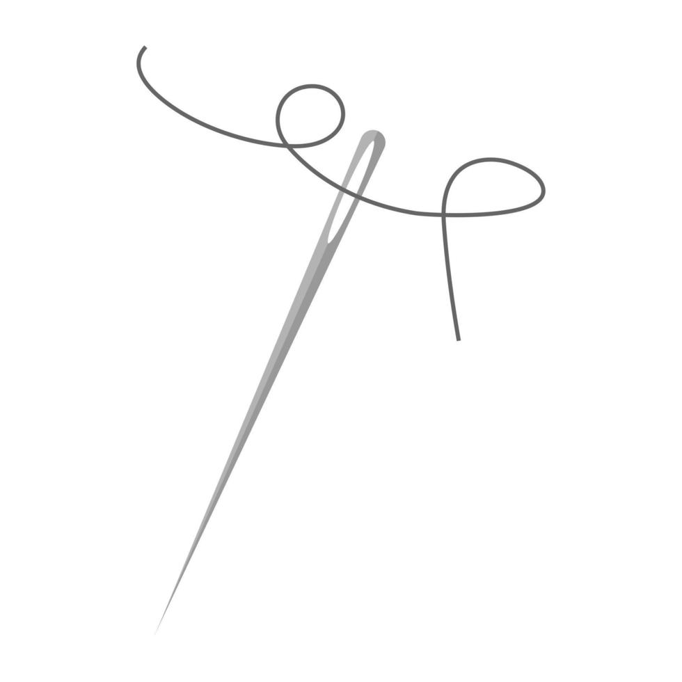 Silhouette needle with thread icon. Vector illustration.