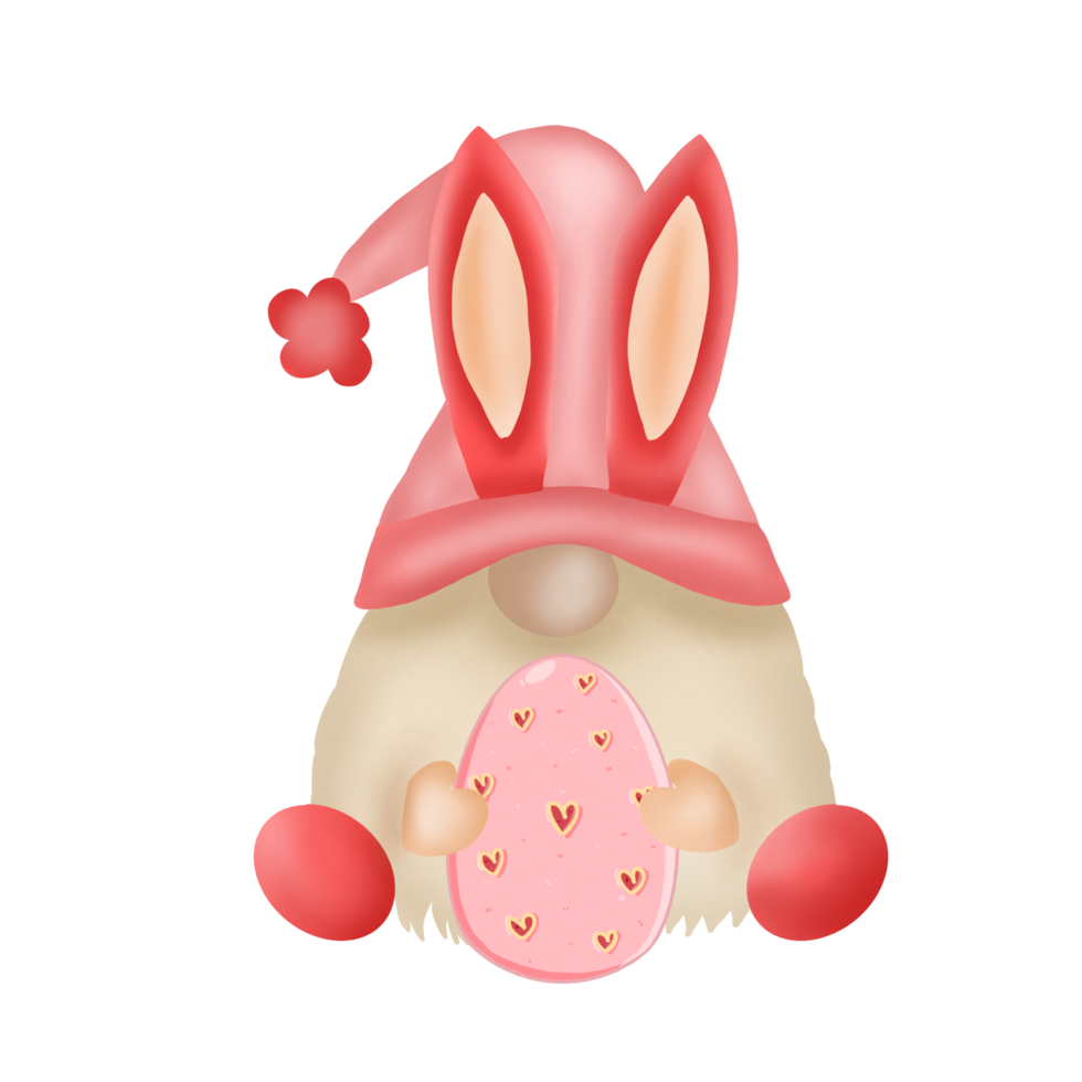 Easter Bunny Gnome with Easter Egg png