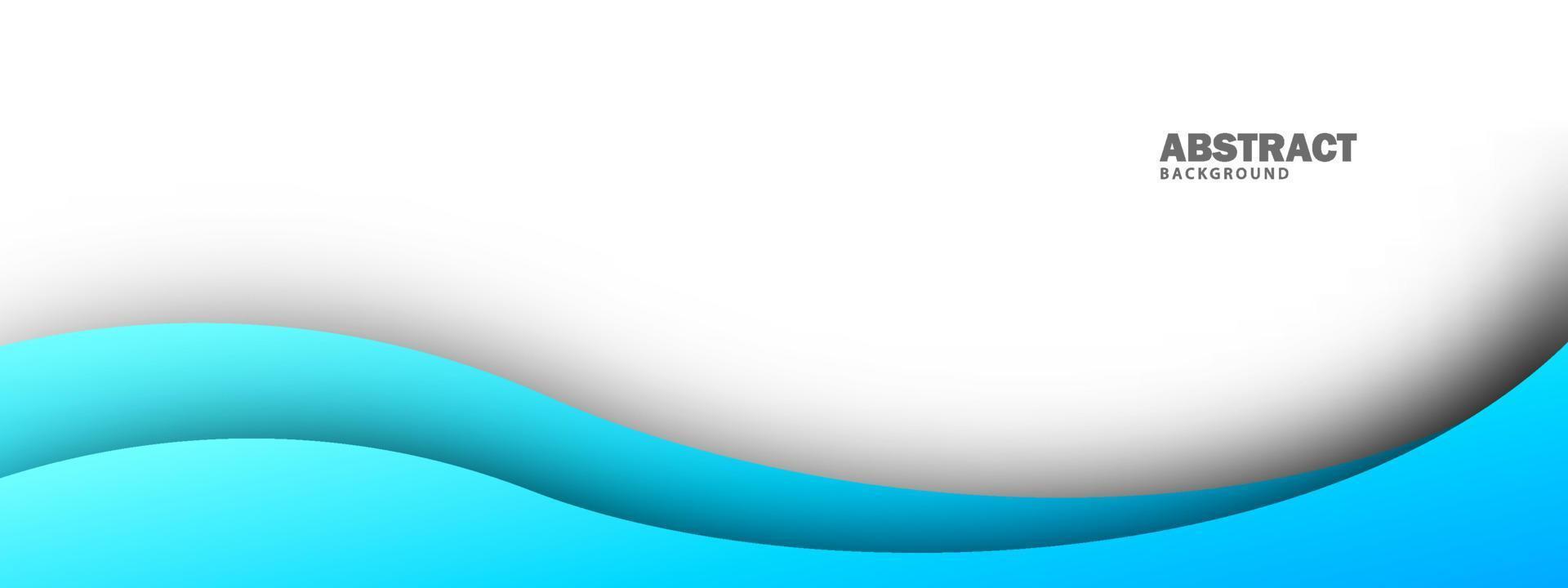 Abstract wavy shape blue color banner background vector