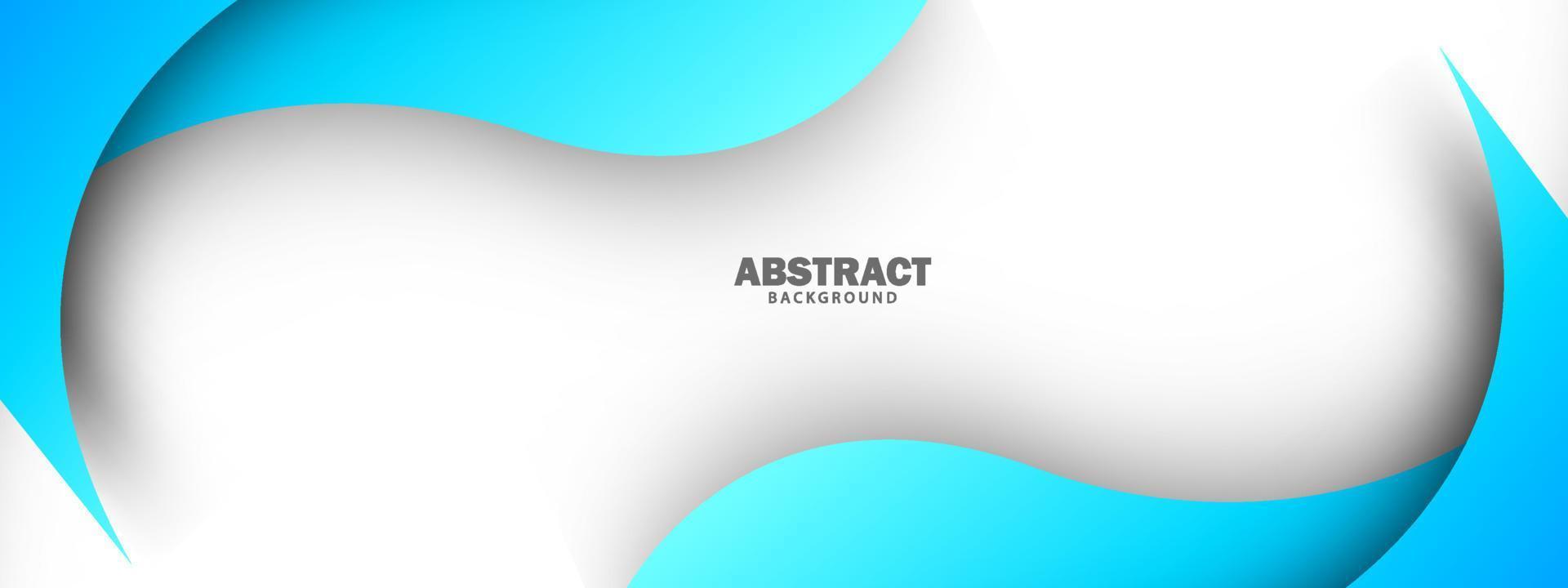 Abstract wavy shape blue color banner background vector