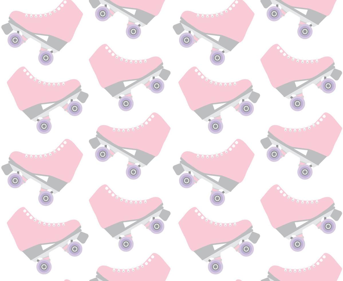 Vector seamless pattern of quad roller skate