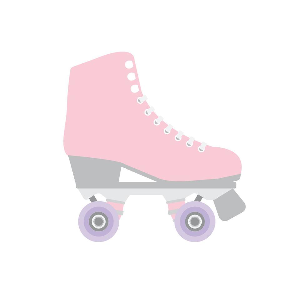 Vector pink colored quad roller skate