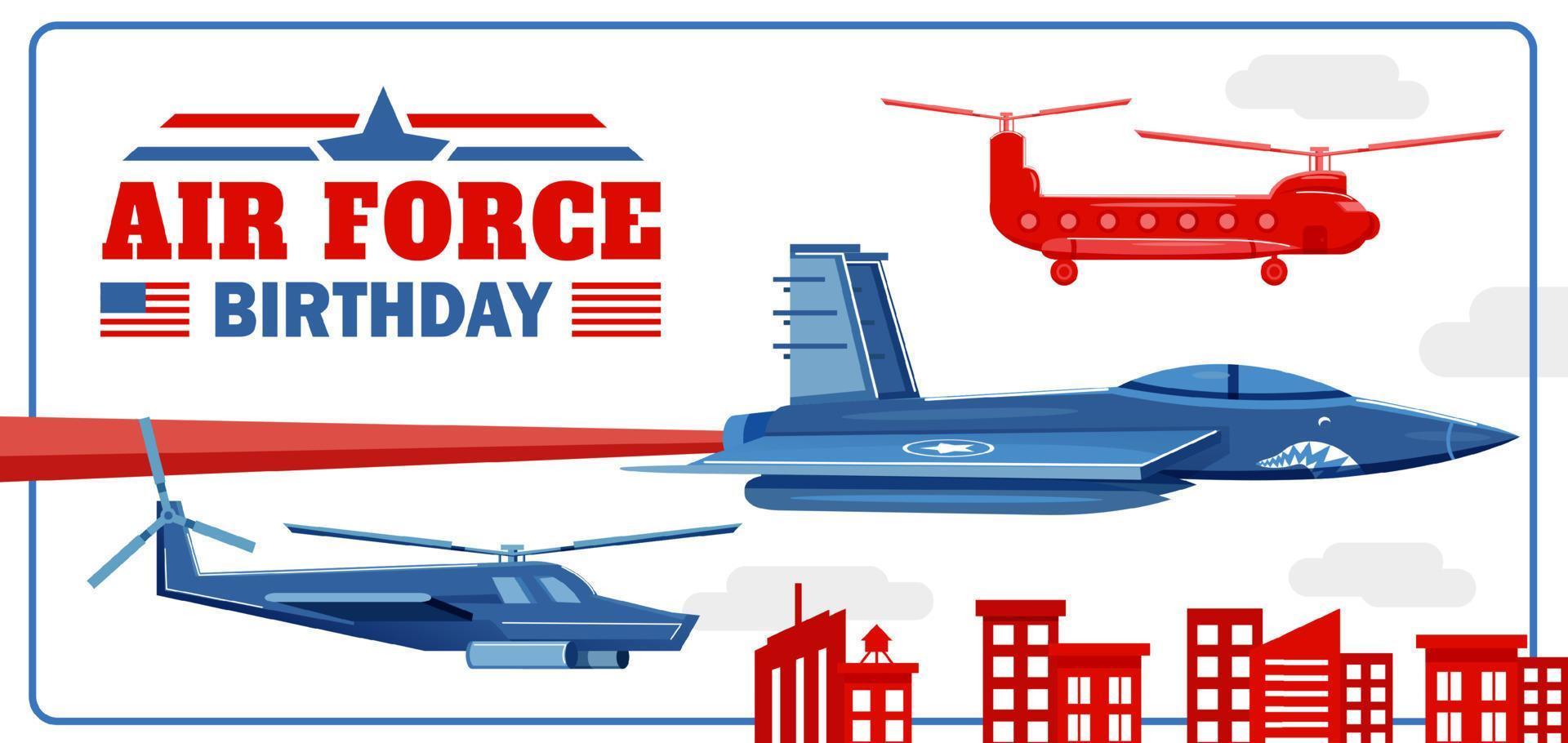 Air Force Birthday, Jets and helicopters. Perfect for events vector