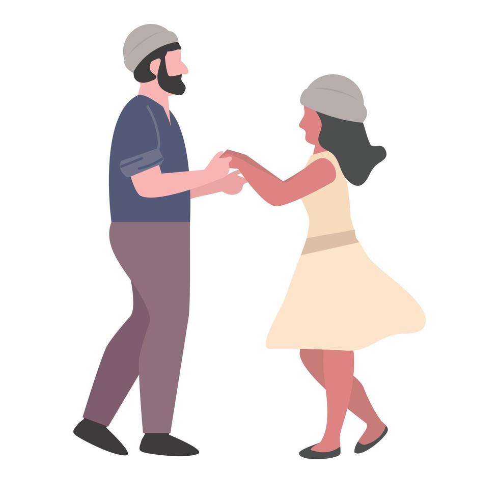 Happy Man and Woman Doing actions vector