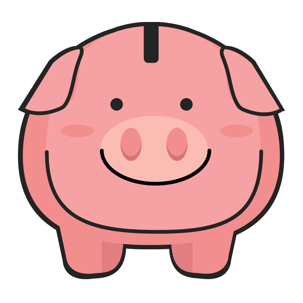 Cute Piggy bank cartoon icon vector