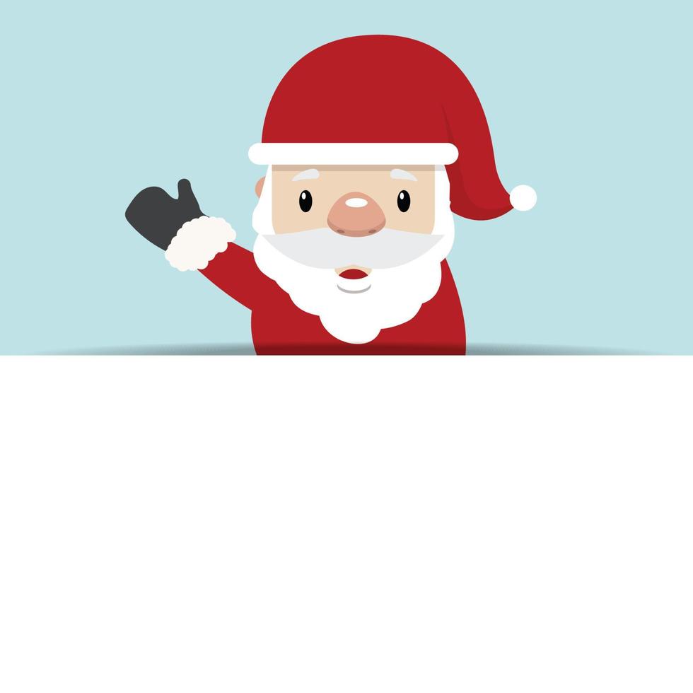 Santa claus holding blank banner vector