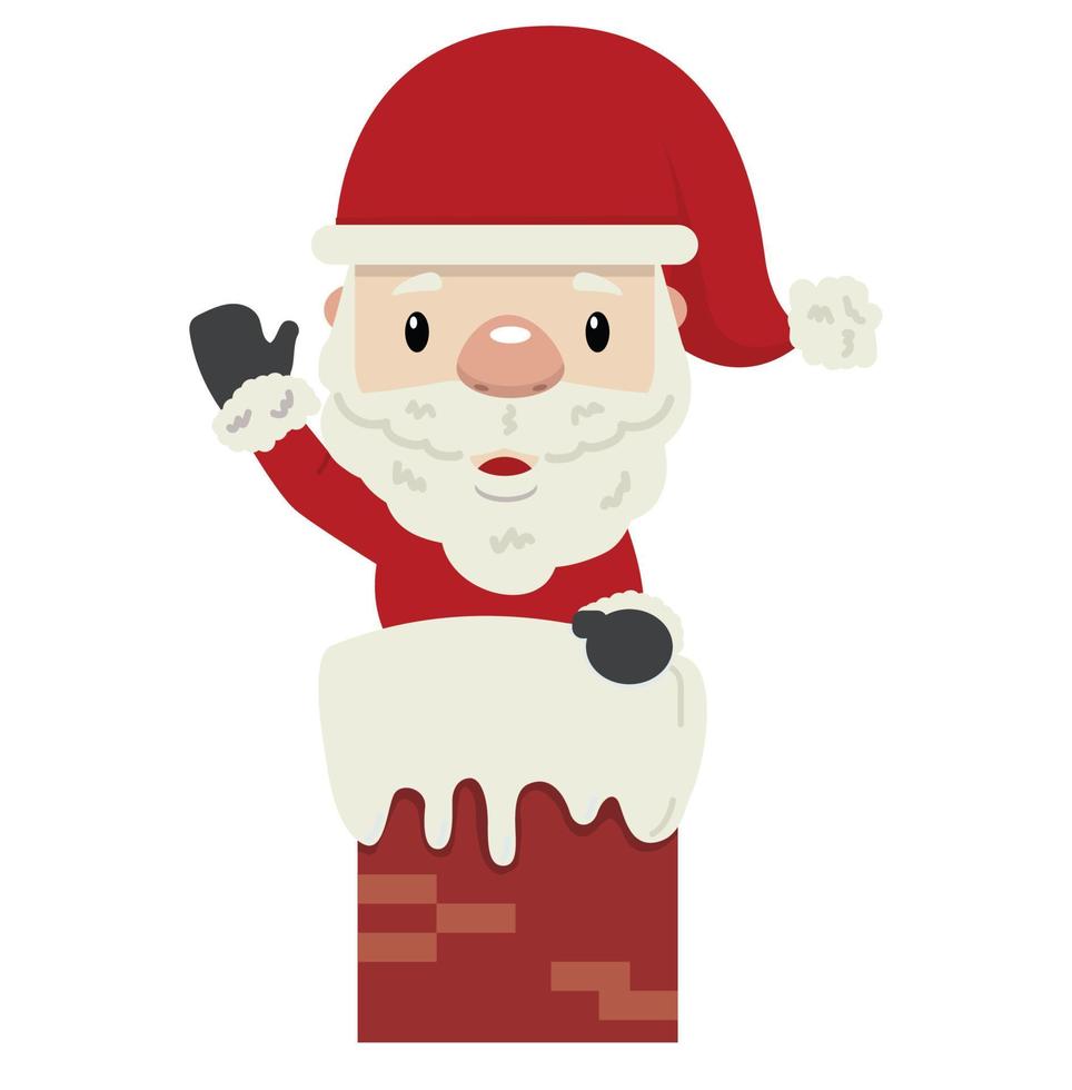 Santa Claus on the roof cartoon vector