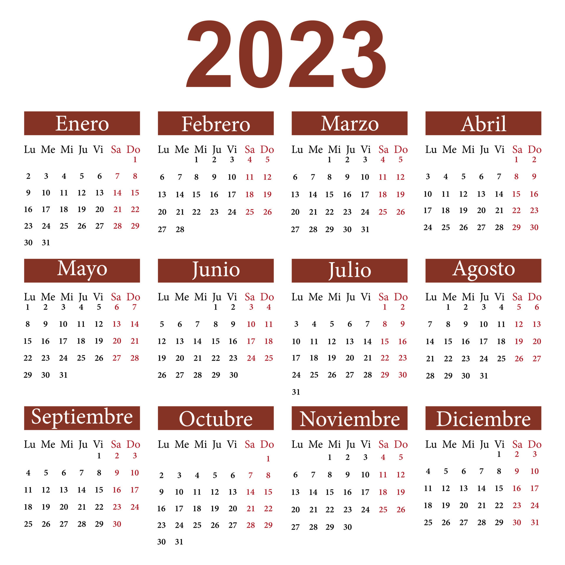 Calendario En Espanol