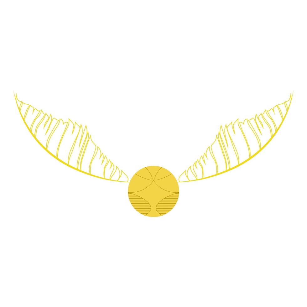 The golden snitch from the movie Harry Potter. Vector illustration