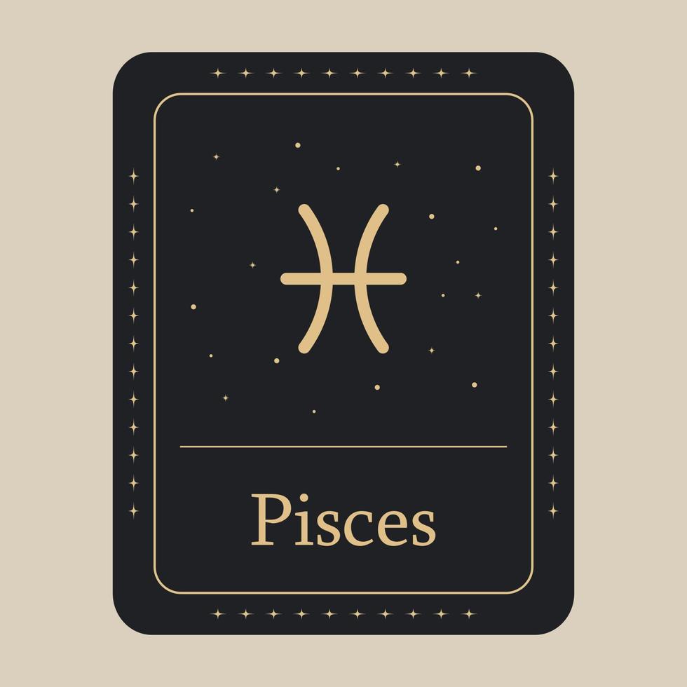 Pisces zodiac icon. Vector illustration.