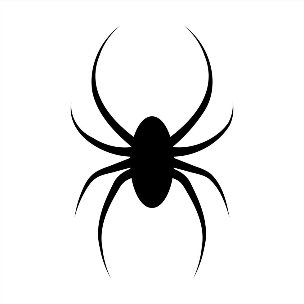 Spider silhouette icon for halloween. Vector illustration.