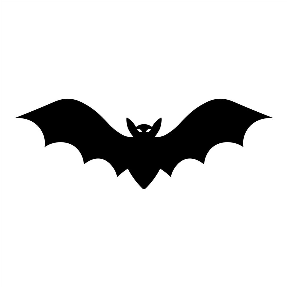 Bat silhouette icon. Vector illustration.