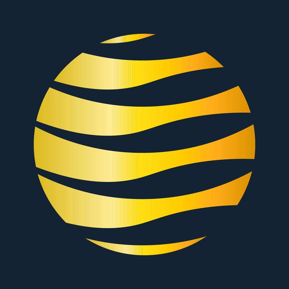 Circle business logo template with gold gradient color. Vector illustration