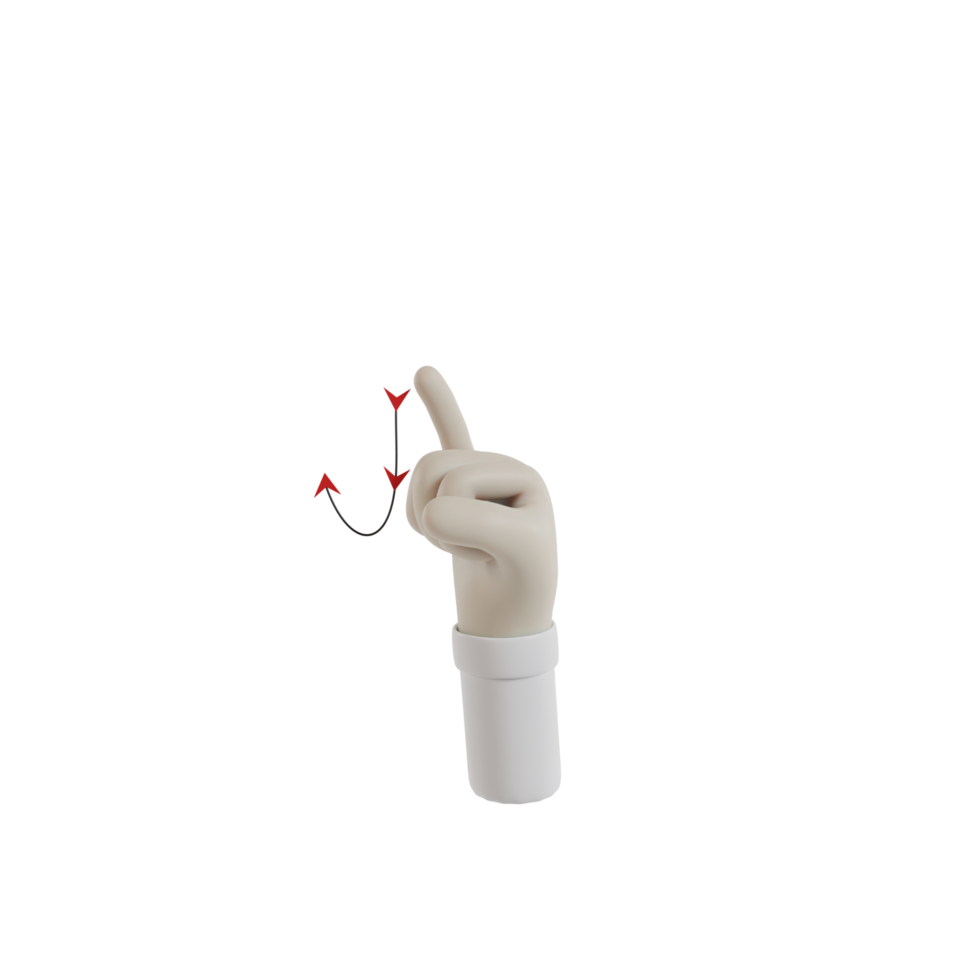 3d Isolated Hand Gesture motion png