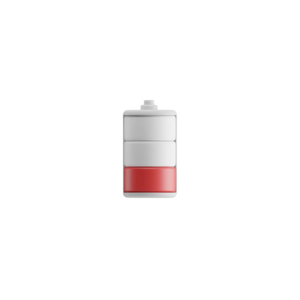 Indicateur de batterie isolé 3d avec couleur png