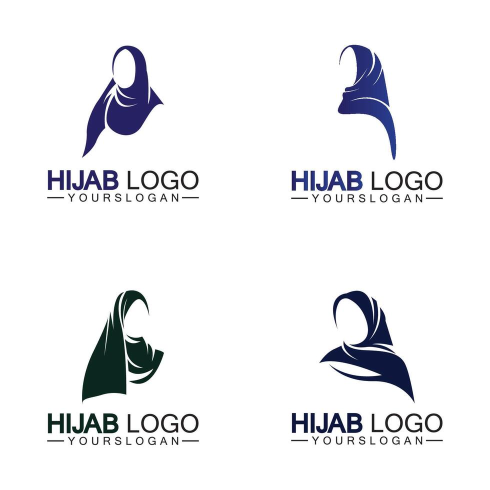 plantilla de vector de diseño de logotipo hijab